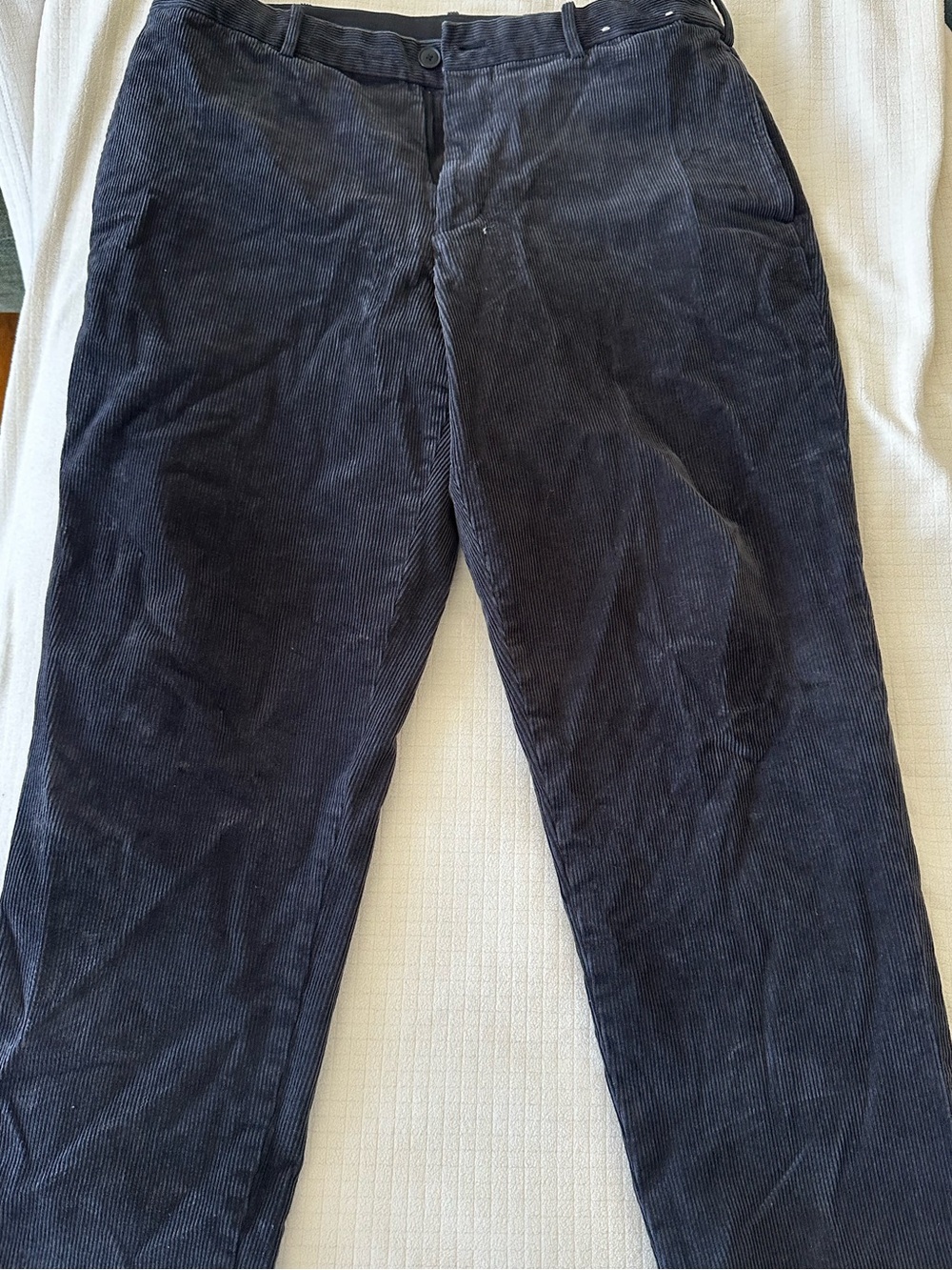 Uniqlo Men's Dark Navy Corduroy Trousers